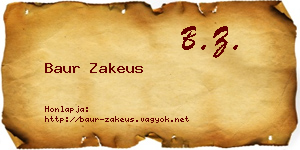 Baur Zakeus névjegykártya